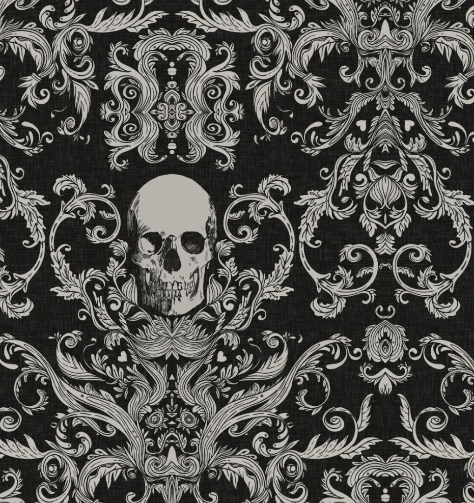 Damask Skull Fabric Wallpaper and Home Decor  Spoonflower