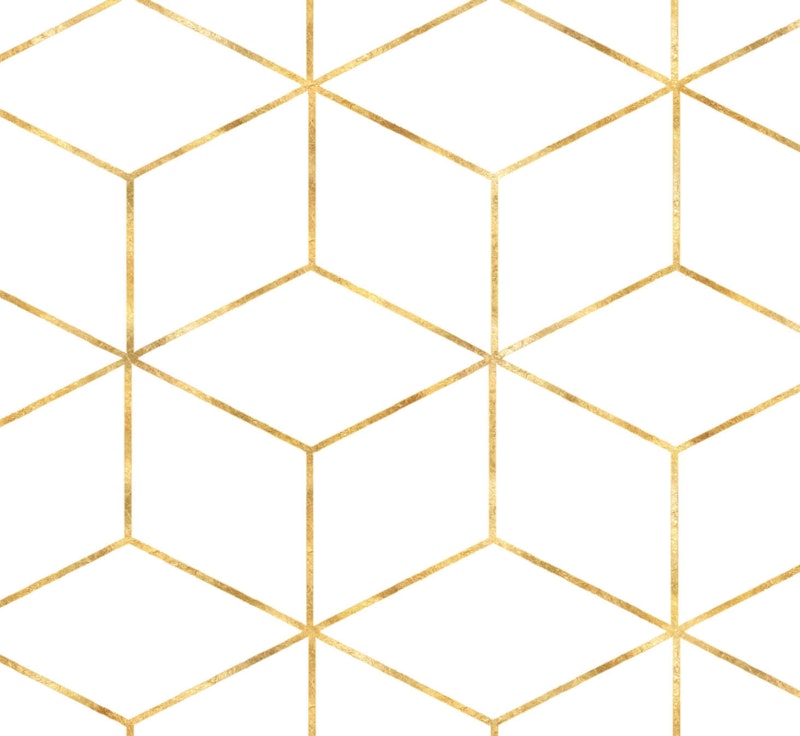 Gold Cube Geometric
