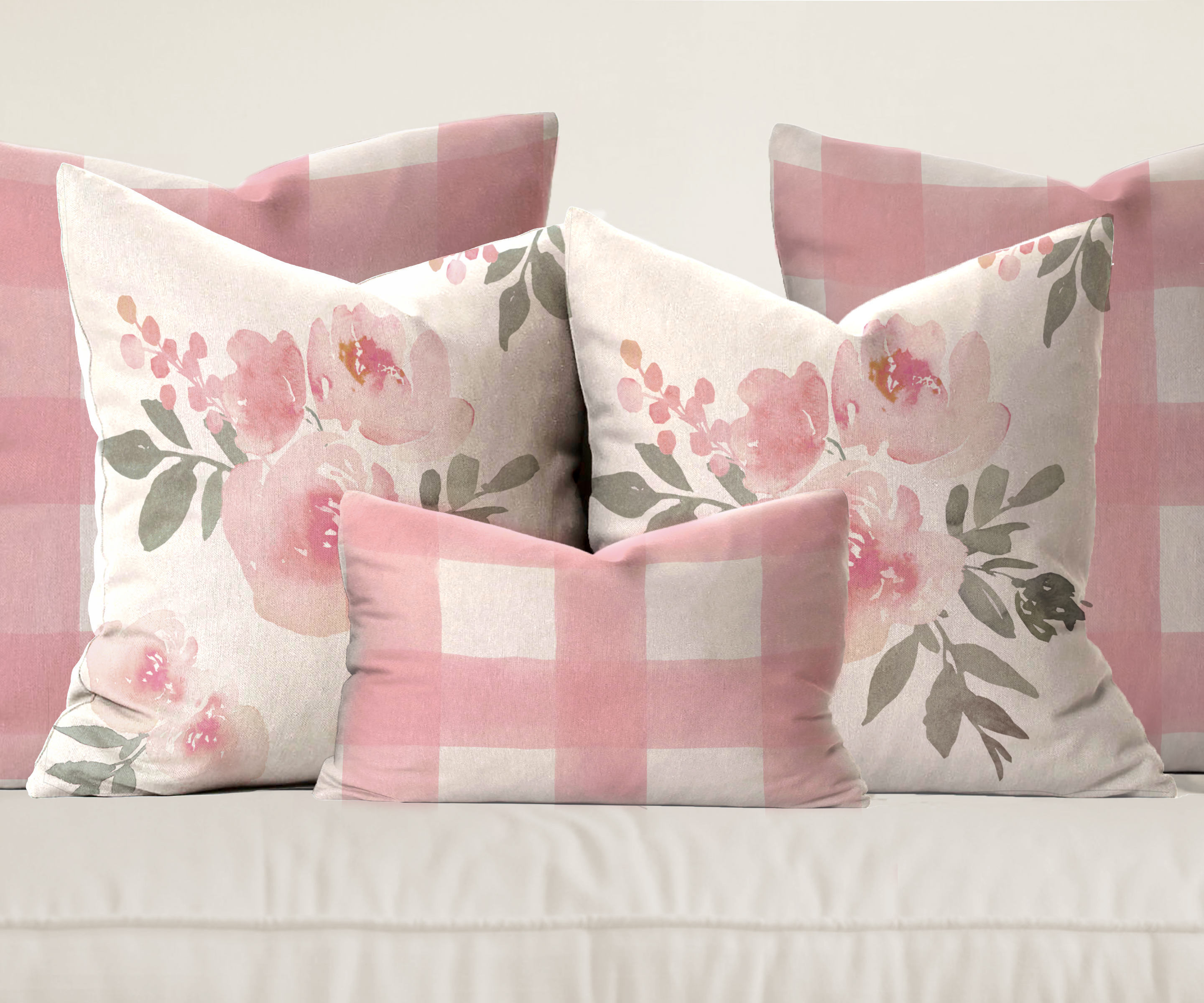 Pink 2025 gingham pillow