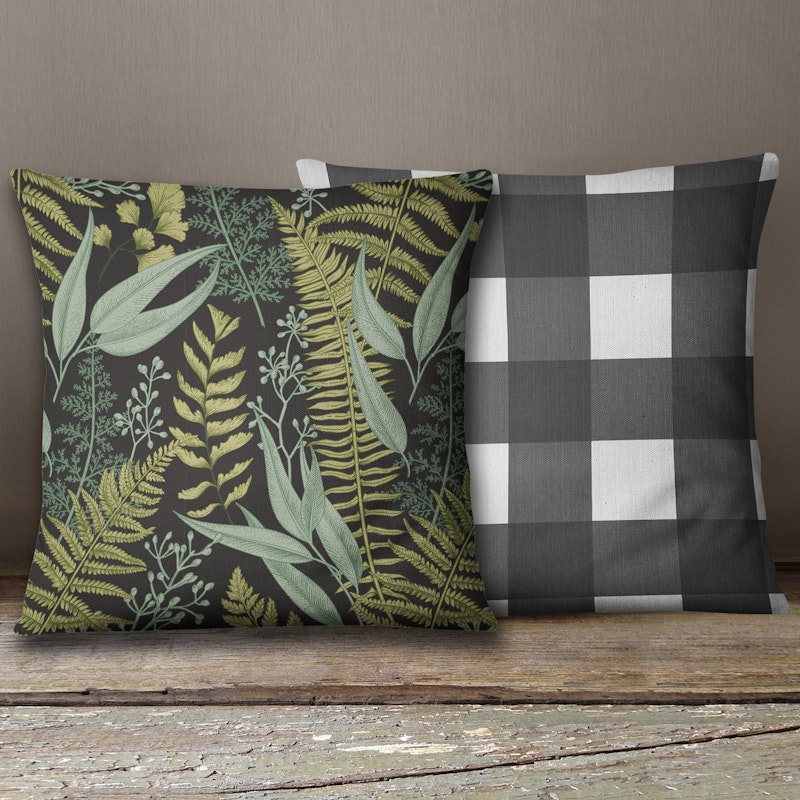 Merritt Botanical | Black Buffalo Check Pillows