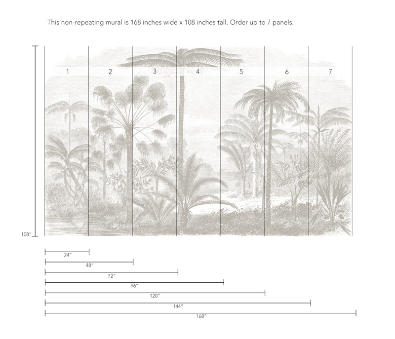 Tropicale Etched Mural Greige